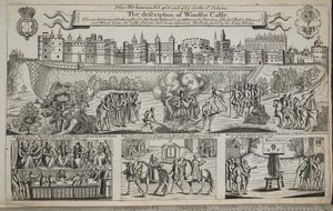 La descrizione del Castello di Windsor, illustrazione da Atti e Monumenti di John Foxe, nona edizione, pub. 1684