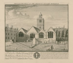La prospettiva est della Chiesa di San Leonardo Shoreditch da English School