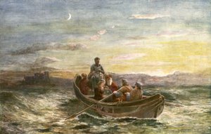 La fuga di Maria Stuarda dal Castello di Loch Leven da English School
