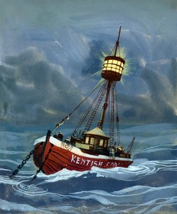 La prima nave-faro posizionata vicino alla secca di Nore nel 1732 da English School