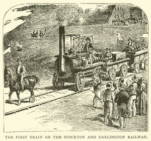 Il primo treno sulla ferrovia Stockton e Darlington da English School