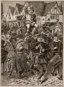 La burla di My Lord of Misrule, illustrazione da Cassells Illustrated History of England