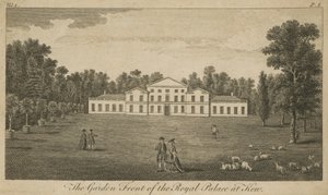 La facciata del giardino del Palazzo Reale a Kew, Londra da English School