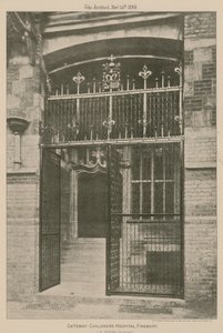 Il cancello, ospedale dei bambini, Finsbury; fotografia da English School