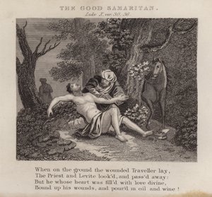 Il buon samaritano, Luca X, versetti 30, 36 da English School