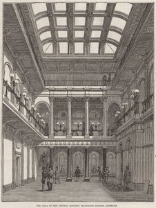 La sala della Stazione Centrale del Telegrafo Elettrico, Lothbury da English School