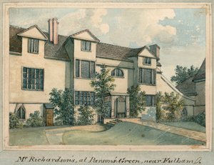 La casa di Samuel Richardson a Parsons Green, vicino a Fulham, Londra da English School