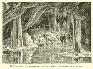 Il salone di ghiaccio nella Grotta di Ghiaccio di Dobschau in Ungheria da English School