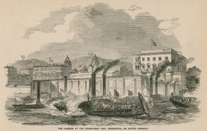 Lo sbarco al molo del battello a vapore, Greenwich, il lunedì di Pasqua da English School