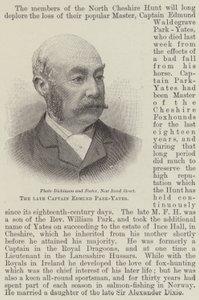Il defunto capitano Edmund Park-Yates (incisione) da English School