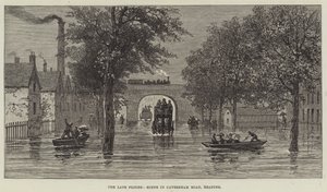 Le recenti inondazioni, scena in Caversham Road, Reading