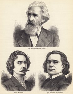Il defunto Freiherr Von Flotow, Signor Sgambati, M Vladimir de Pachmann (incisione) da English School