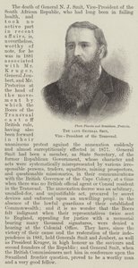 Il defunto generale Smit, vicepresidente del Transvaal (incisione) da English School