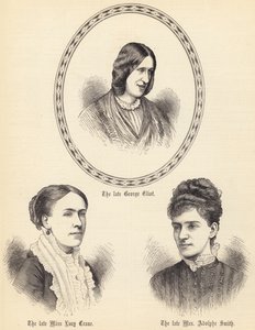 Il defunto George Eliot, la defunta Miss Lucy Crane, la defunta Mrs Adolphe Smith (incisione) da English School
