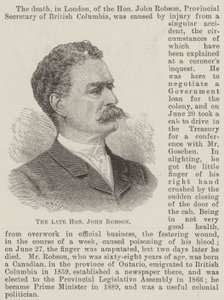 Il defunto onorevole John Robson da English School