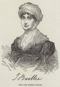 La defunta Joanna Baillie (incisione) da English School