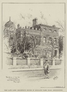 La casa del defunto Lord Leighton in Holland Park Road, Kensington (incisione) da English School