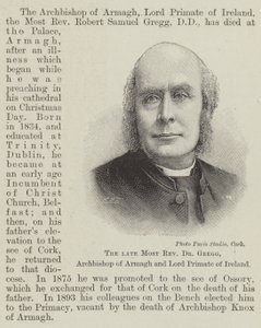 Il defunto Reverendissimo Dr Gregg, Arcivescovo di Armagh e Primate d