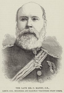 Il defunto signor C Manby, CE, Tenente Colonnello del Corpo Ingegneri e Volontari Ferroviari da English School