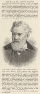 Il defunto Signor Edwin Waugh, il Poeta del Lancashire (incisione) da English School