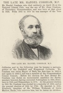 Il defunto Signor Handel Cossham, MP (incisione) da English School