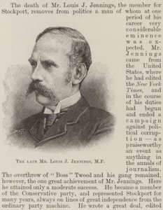 Il defunto Signor Louis J Jennings, MP