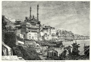 La moschea di Aurungzebe e il Madhoray ghat di Benares (incisione)