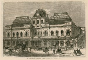 La nuova stazione ferroviaria a Liverpool Street, City, Londra da English School