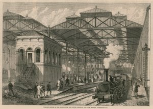 La nuova stazione della Ferrovia Metropolitana e Londra, Chatham e Dover, Farringdon Road, Londra da English School