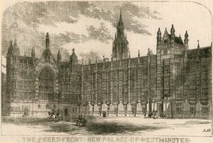 La facciata dei Pari, nuovo Palazzo di Westminster, Londra