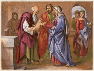 La presentazione al tempio (litografia a colori)