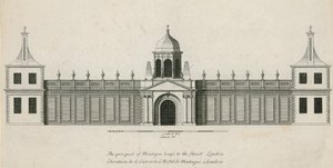 La prospettiva di Montague House verso la strada, Londra