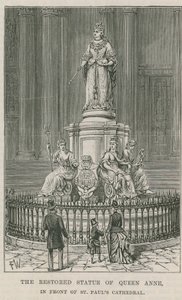 La statua restaurata della Regina Anna da English School