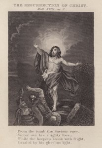 La resurrezione di Cristo, Matteo XVIII, versetto 2 da English School
