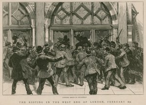 I disordini nel West End di Londra, 8 febbraio 1886: Saccheggio di negozi a Piccadilly da English School