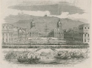 La scena a Greenwich durante il passaggio del Great Eastern da English School