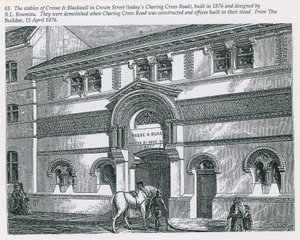 Le scuderie di Crosse & Blackwell in Crown Street (oggi Charing Cross Road) da English School
