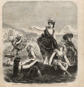 Le sirene del mare, uno schizzo delle belle bagnanti sulla costa francese a Trouville da English School