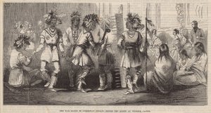 La danza di guerra degli indiani Ojibbeway davanti alla Regina al Castello di Windsor da English School