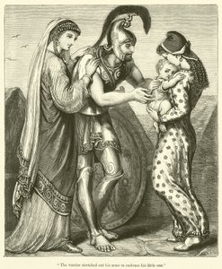 "Il guerriero allungò le braccia per abbracciare il suo piccolo" da English School