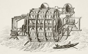 Le opere idrauliche del London Bridge, erette per la prima volta nel 1582, da The National and Domestic History of England di William Hickman Smith Aubrey, pubblicato a Londra, c.1890 da English School