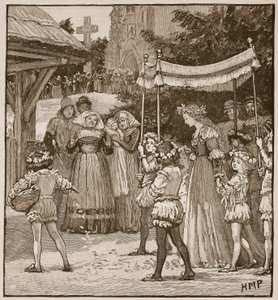 Il matrimonio di Jack di Newbury: la processione della sposa, illustrazione da Cassells Illustrated History of England da English School