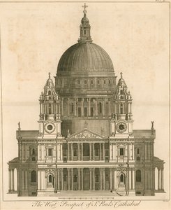Prospetto ovest della Cattedrale di St Paul, Londra da English School