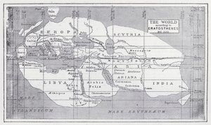 Il mondo secondo Eratostene, 220 a.C. da English School
