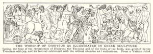 Il culto di Dioniso come illustrato nella scultura greca (litografia)