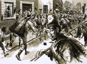 Theodore Hooke si vendica su una donna in una tranquilla strada di Londra da English School