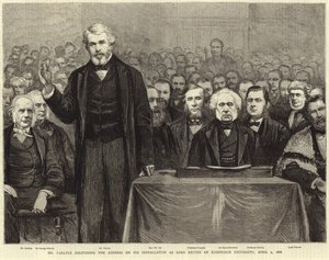 Thomas Carlyle che tiene il discorso alla sua installazione come Lord Rettore dell