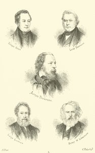 Thomas Hood, Lord Macaulay, Alfred Tennyson, Lord Lytton, Henry W Longfellow da English School