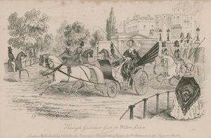 Attraverso Governor Gate a Wilton Place, Hyde Park, Londra da English School