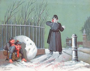 Lanciare palle di neve a un poliziotto